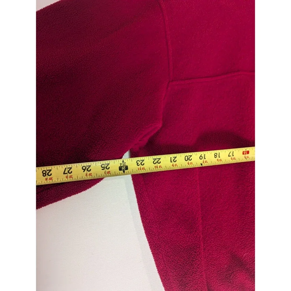 Champion Men's L Red Vintage 1990s Fleece 1/4 Zip Long Sleeve Pullover Y2k Prep
